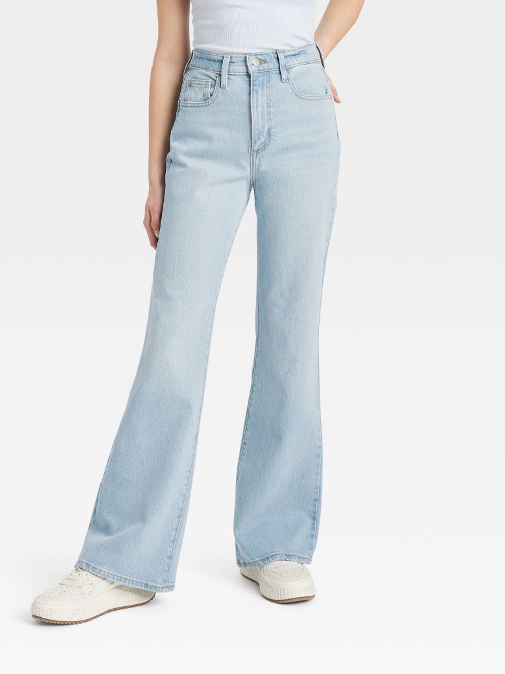 High-Rise Flare Jeans - Light Wash 14 Long